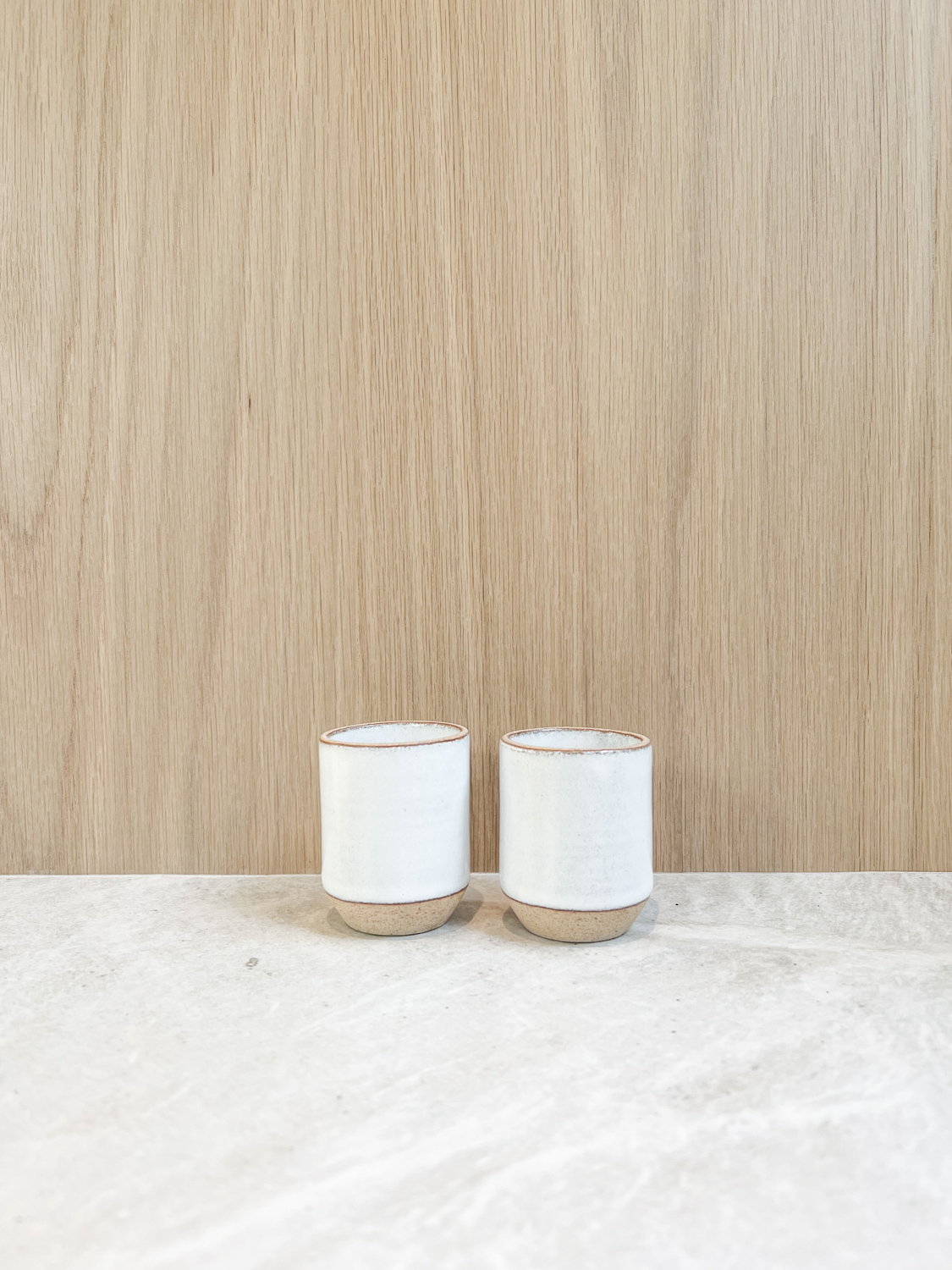 Kopi Ceramic Espresso Cup Set, Brushed White - Kyal &amp; Kara : Kyal &amp; Kara