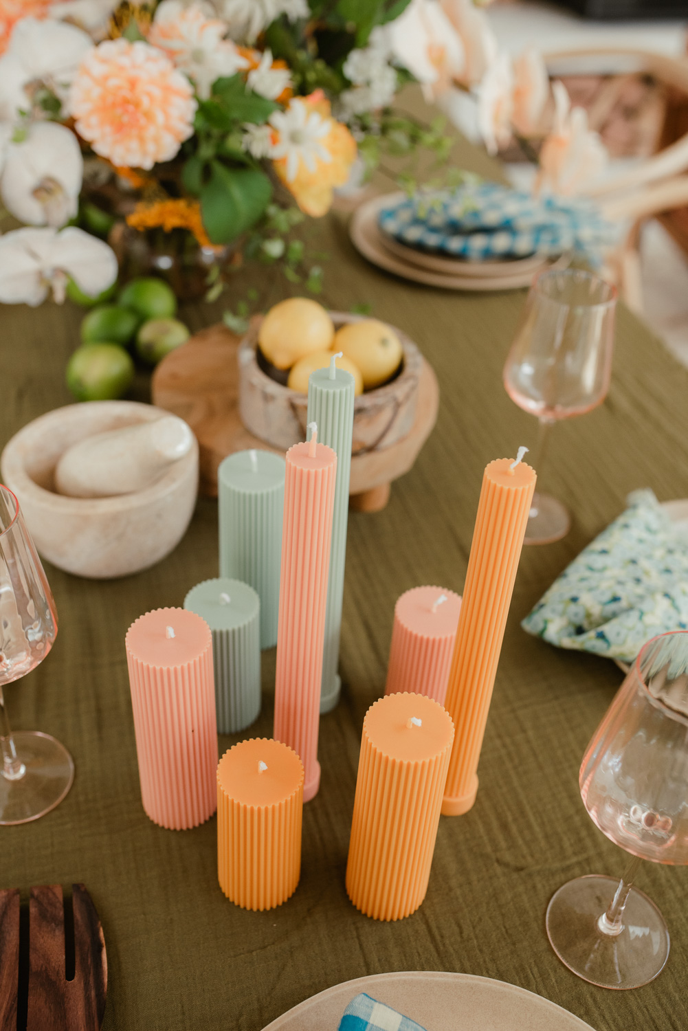 Pillar Candle Collection, Sage Green Kyal & Kara Kyal & Kara